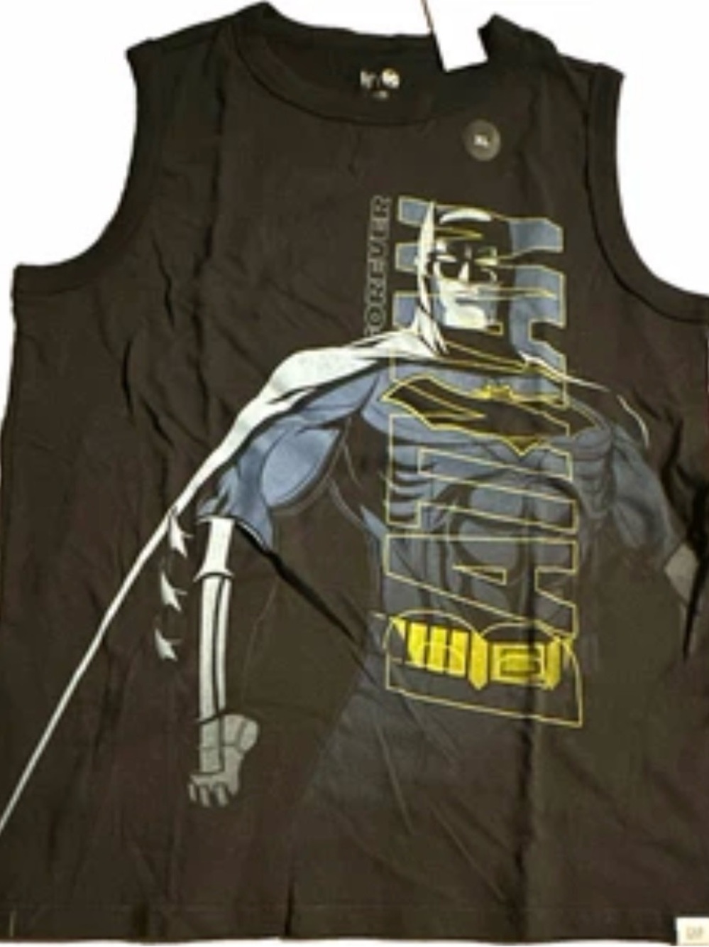 DC Batman Forever Boy’s Black Graphic Print Sleeveless Crew Neck T-Shirt XL-12